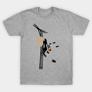 Minimalist Paleolithic Cave Art Honey Gatherer T-Shirt